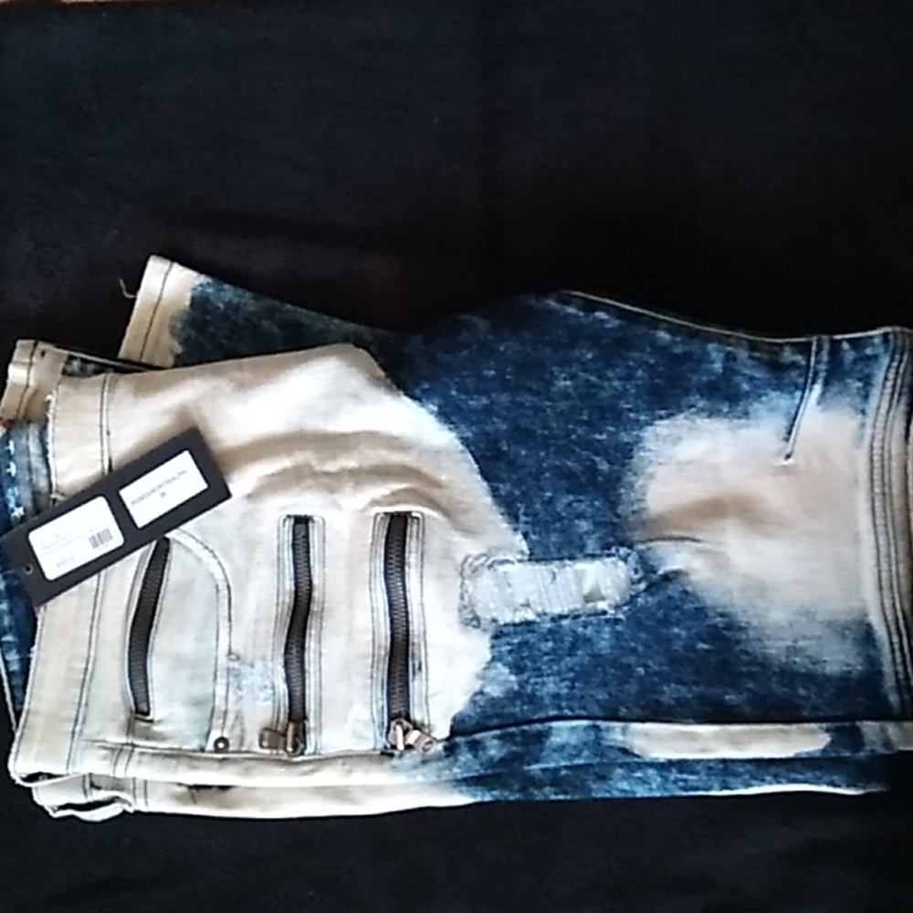 Brand New Men's Rock Star Jeans, Size 38,Blue and Off White